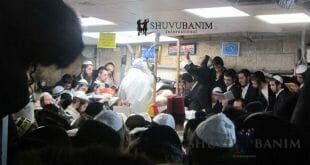 בית מדרשו של הגה"צ הרב אליעזר ברלנד שליט"א בעת קריאת המגילה - ליל ט"ו אדר תשע"ח