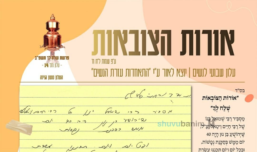 עלון מראות הצובאות – פרשת שלח לך תשפ"ב