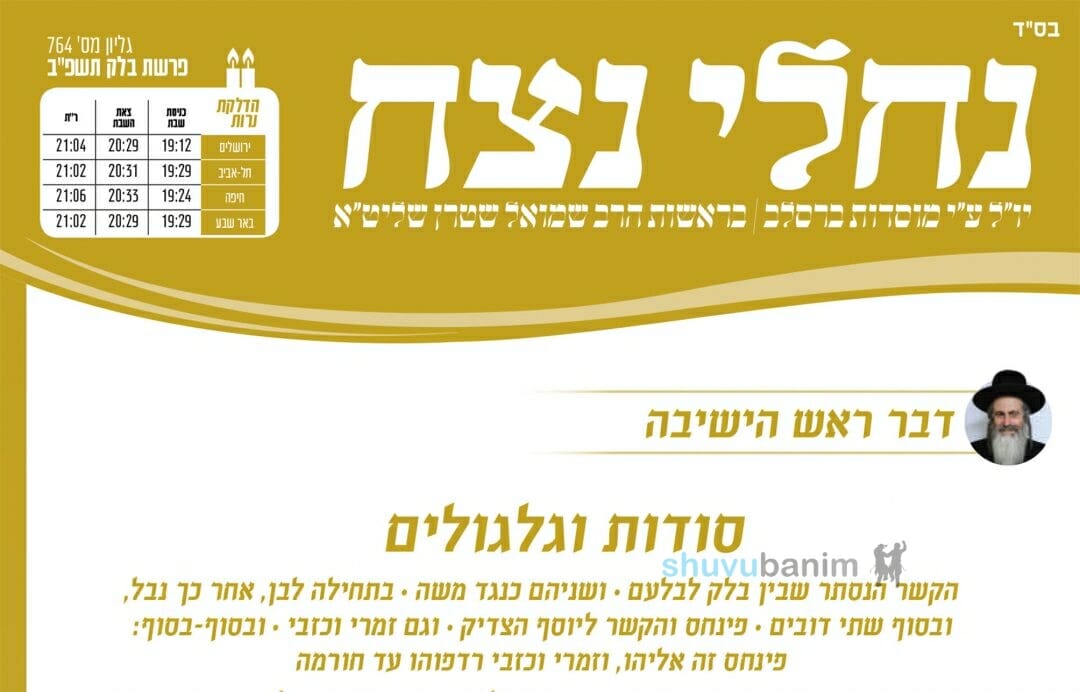 עלון נחלי נצח – פרשת בלק תשפ"ב