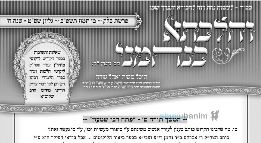 עלון "והלכתא כנחמני" – פרשת בלק תשפ"ב